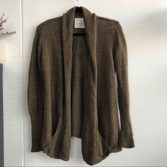 Anthropologie Sweaters - *Sold* Angel of the N.// Olive Cascade Cardi